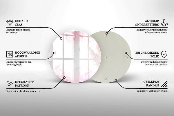 Grafkaars onderzetter Verfijnde rozen op de achtergrond