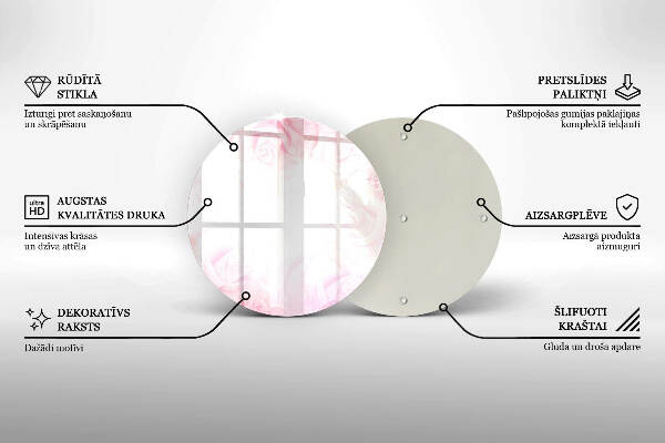Grafkaars onderzetter Verfijnde rozen op de achtergrond