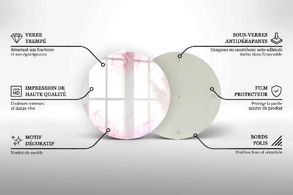 Grafkaars onderzetter Verfijnde rozen op de achtergrond