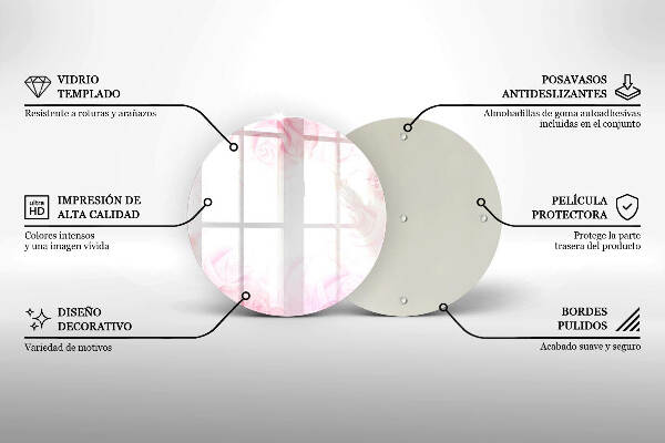 Grafkaars onderzetter Verfijnde rozen op de achtergrond