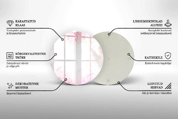 Grafkaars onderzetter Verfijnde rozen op de achtergrond