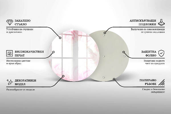 Grafkaars onderzetter Verfijnde rozen op de achtergrond
