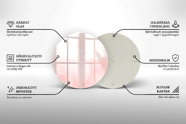 Glasplaat voor grafkaars Achtergrond met pastelkleurige rozen