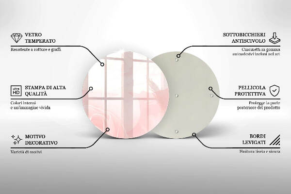 Glasplaat voor grafkaars Achtergrond met pastelkleurige rozen