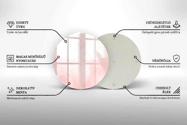 Glasplaat voor grafkaars Achtergrond met pastelkleurige rozen