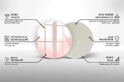 Glasplaat voor grafkaars Achtergrond met pastelkleurige rozen