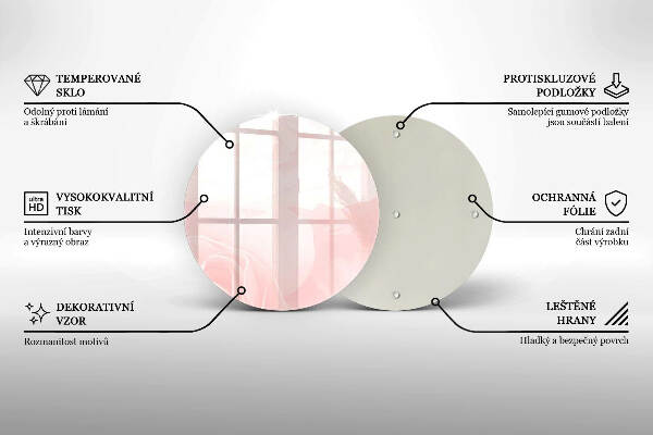 Glasplaat voor grafkaars Achtergrond met pastelkleurige rozen