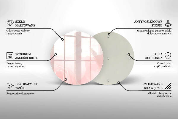 Glasplaat voor grafkaars Achtergrond met pastelkleurige rozen
