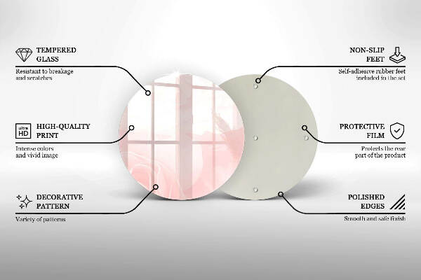 Glasplaat voor grafkaars Achtergrond met pastelkleurige rozen