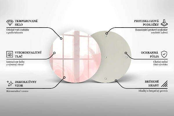 Glasplaat voor grafkaars Achtergrond met pastelkleurige rozen