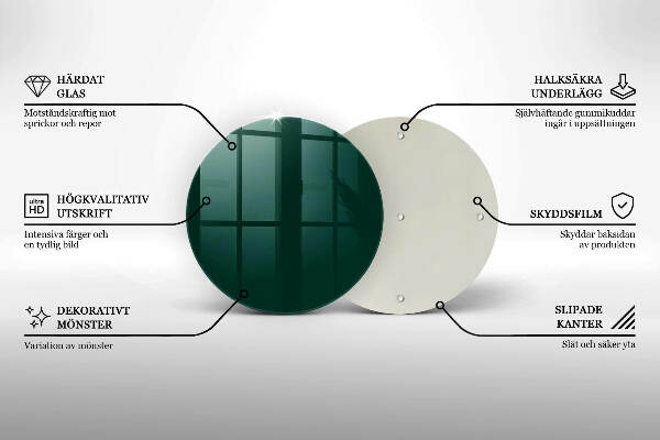 Glasplaat voor grafkaars Groene kleur