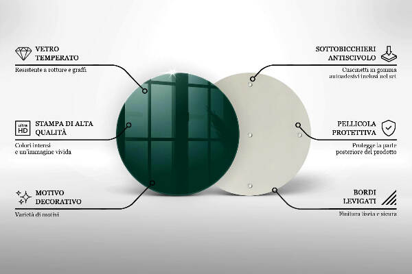 Glasplaat voor grafkaars Groene kleur