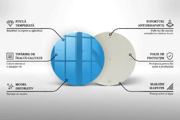 Glasplaat voor grafkaars Blauwe kleur
