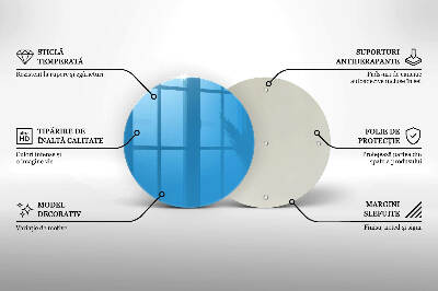 Glasplaat voor grafkaars Blauwe kleur