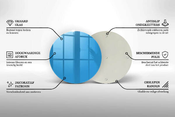 Glasplaat voor grafkaars Blauwe kleur