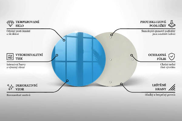Glasplaat voor grafkaars Blauwe kleur