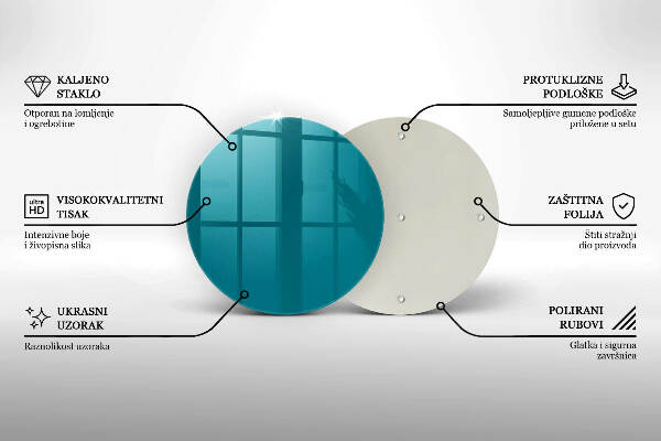 Glasplaat voor grafkaars Turkooiskleur
