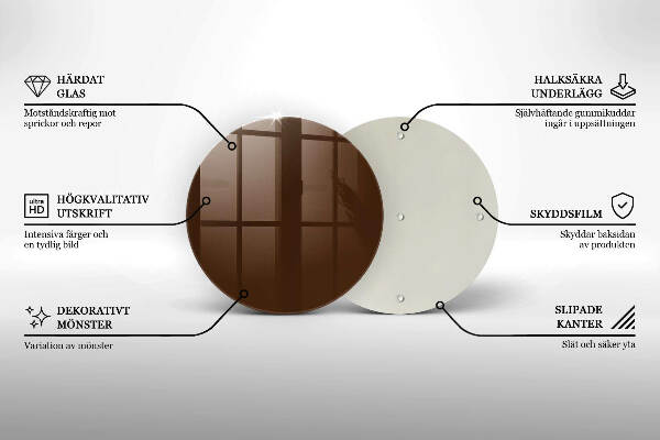 Glasplaat voor grafkaars Bruine kleur