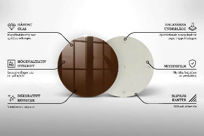 Glasplaat voor grafkaars Bruine kleur