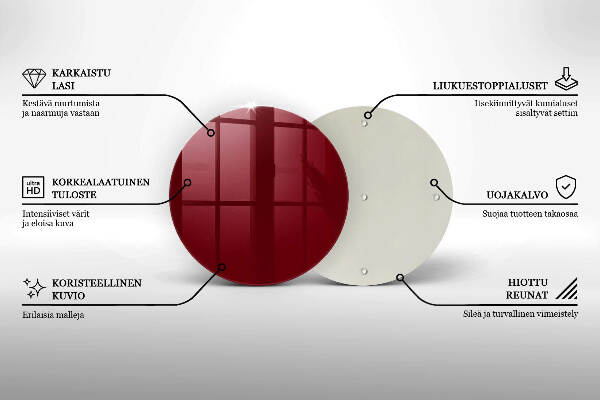 Glasplaat voor grafkaars Bordeauxrode kleur