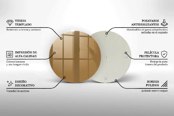 Glasplaat voor grafkaars Beige kleur