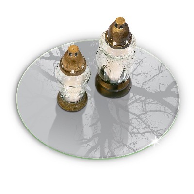 Glasplaat voor grafkaars Grijze kleur