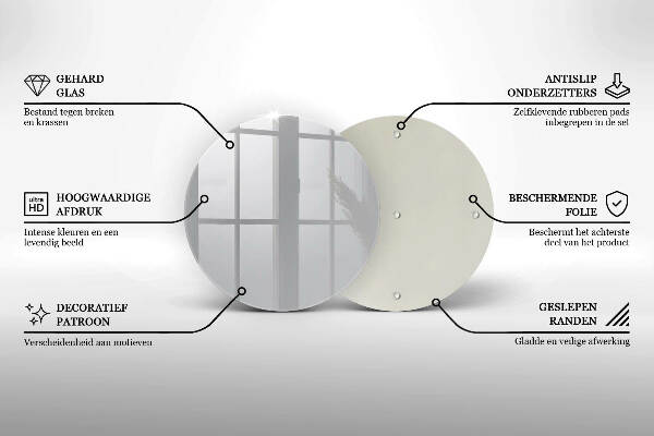 Glasplaat voor grafkaars Grijze kleur