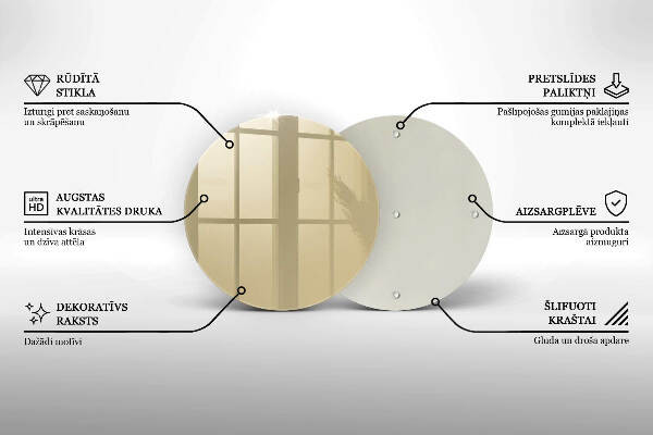 Glasplaat voor grafkaars Beige kleur