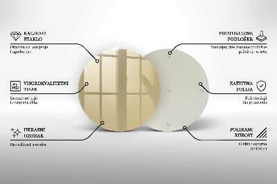 Glasplaat voor grafkaars Beige kleur