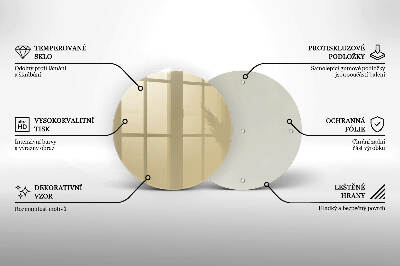 Glasplaat voor grafkaars Beige kleur