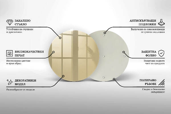 Glasplaat voor grafkaars Beige kleur