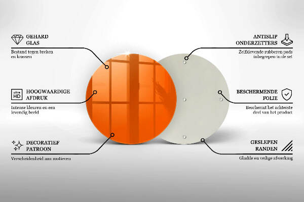 Grafkaars onderzetter Oranje kleur