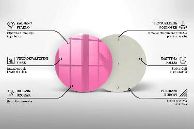 Glasplaat voor grafkaars Roze kleur