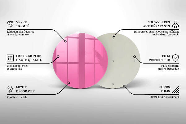 Glasplaat voor grafkaars Roze kleur