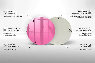 Glasplaat voor grafkaars Roze kleur