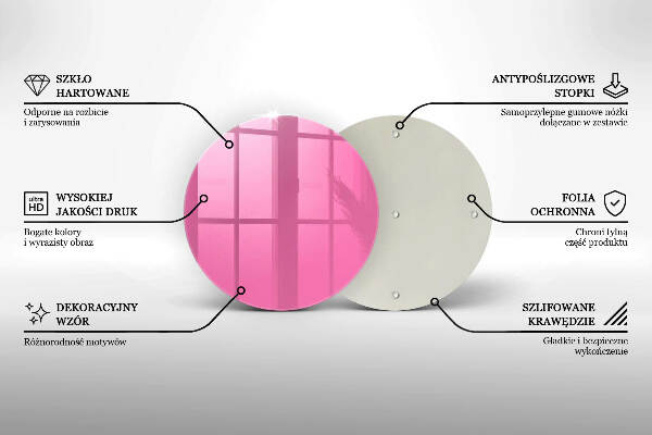 Glasplaat voor grafkaars Roze kleur