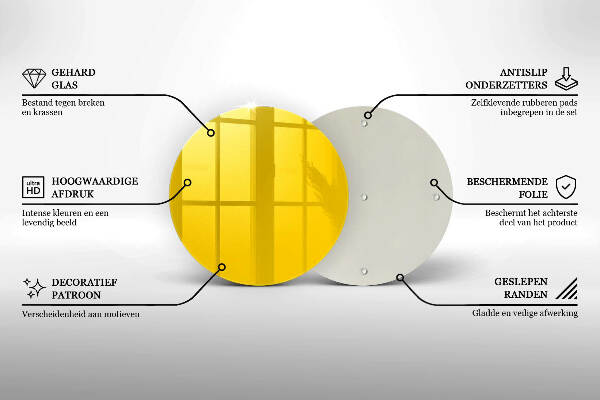Grafkaars onderzetter Gele kleur