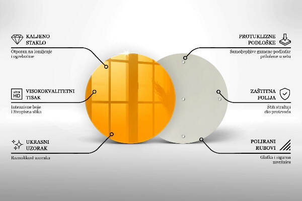 Glasplaat voor grafkaars Donkergele kleur