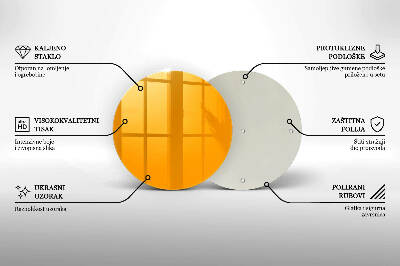 Glasplaat voor grafkaars Donkergele kleur