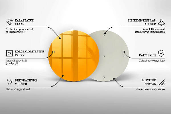 Glasplaat voor grafkaars Donkergele kleur