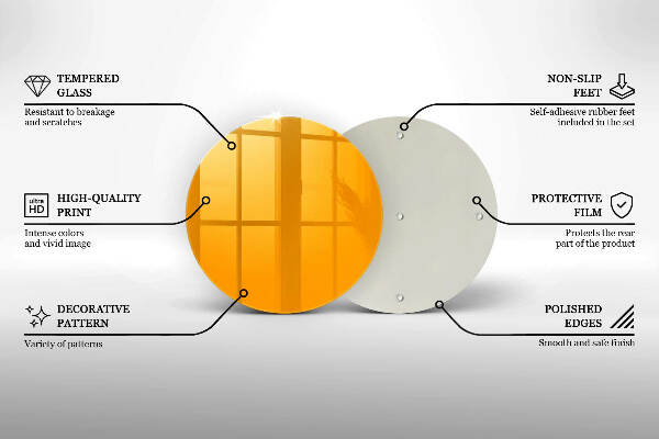 Glasplaat voor grafkaars Donkergele kleur