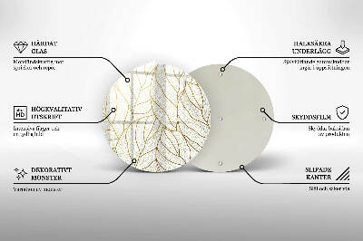 Grafkaars onderzetter Lijntekening bladpatroon