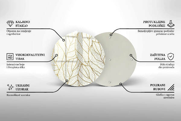 Grafkaars onderzetter Lijntekening bladpatroon