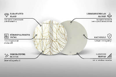 Grafkaars onderzetter Lijntekening bladpatroon