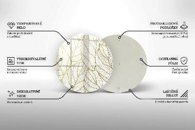 Grafkaars onderzetter Lijntekening bladpatroon