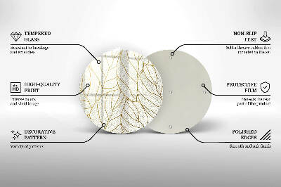 Grafkaars onderzetter Lijntekening bladpatroon