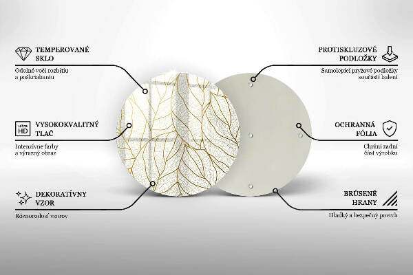 Grafkaars onderzetter Lijntekening bladpatroon