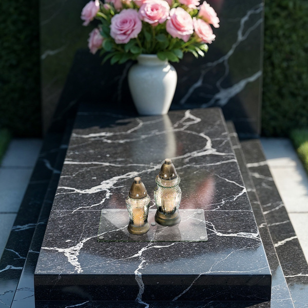 Rechthoekige glasplaat voor grafkaars Transparant