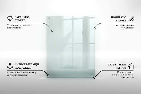 Rechthoekige glasplaat voor grafkaars Transparant