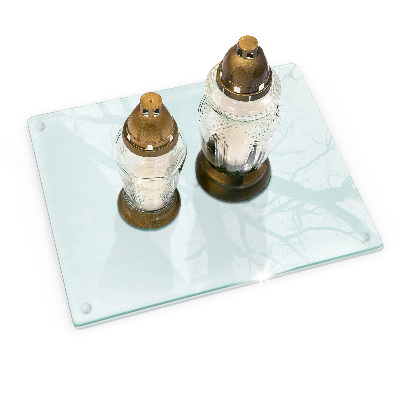 Rechthoekige glasplaat voor grafkaars Transparant